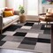World Rug Gallery Modern Geometric Boxes Design Non Shedding Soft Area Rug 5' x 7' Black 399BLACK5x7 - alternate 1